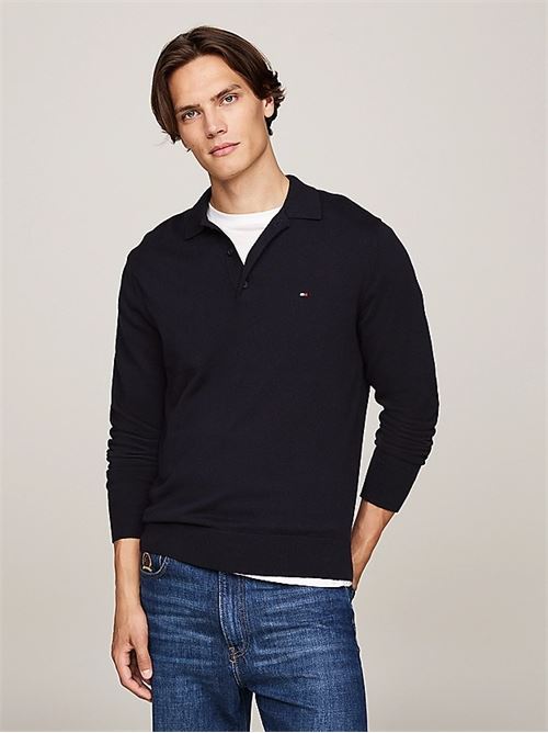 pima org ctn cashmere ls polo TOMMY HILFIGER | MW0MW36519DW5